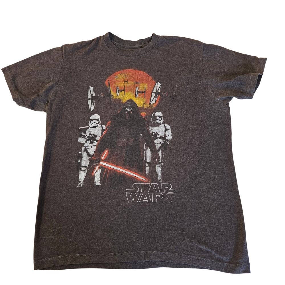 Star Wars Kylo Trooper Red Sun Graphic T‑Shirt Grey Retro Sci‑Fi Style Men’s M